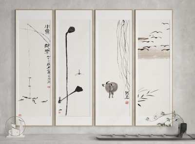 新中式装饰画3D模型下载